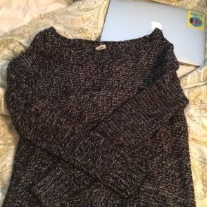 white and black sweater